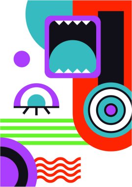 Abstract pop art collage surrealism face design vector illustration. Designed for NFT, token, wallpaper, poster, crypto, punk, aesthetic poster. NFT token in crypto artwork for blockchain digital art