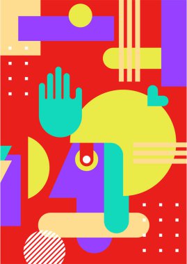 Abstract pop art collage surrealism face design vector illustration. Designed for NFT, token, wallpaper, poster, crypto, punk, aesthetic poster. NFT token in crypto artwork for blockchain digital art