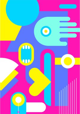 Abstract pop art collage surrealism face design vector illustration. Designed for NFT, token, wallpaper, poster, crypto, punk, aesthetic poster. NFT token in crypto artwork for blockchain digital art