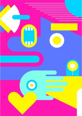 Abstract pop art collage surrealism face design vector illustration. Designed for NFT, token, wallpaper, poster, crypto, punk, aesthetic poster. NFT token in crypto artwork for blockchain digital art