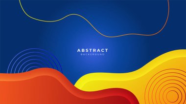Modern colorful blue orange and red abstract background for business presentation design template with geometric shapes