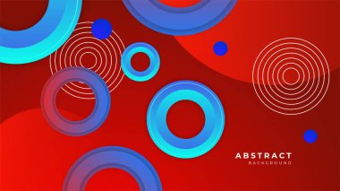 Modern colorful blue and red abstract background for business presentation design template with circles and geometric shapes