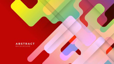 Modern colorful red pink and green abstract background for business presentation design template with geometric shapes