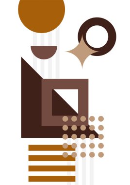 Modern abstract geometric poster cover. Minimal retro boho bauhaus composition shapes design. Colorful geometric background. Vector illustration.