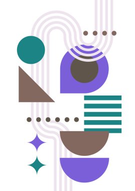 Abstract modern background. Backgrounds with geometric balancing shapes. Boho wall decor. Modern geometric compositions and forms. Posters with abstract shapes, vector