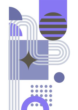 Abstract modern background. Backgrounds with geometric balancing shapes. Boho wall decor. Modern geometric compositions and forms. Posters with abstract shapes, vector