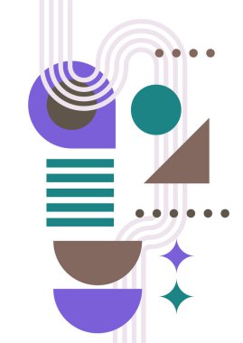 Abstract modern background. Backgrounds with geometric balancing shapes. Boho wall decor. Modern geometric compositions and forms. Posters with abstract shapes, vector