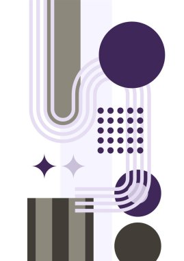 Abstract modern background. Backgrounds with geometric balancing shapes. Boho wall decor. Modern geometric compositions and forms. Posters with abstract shapes, vector