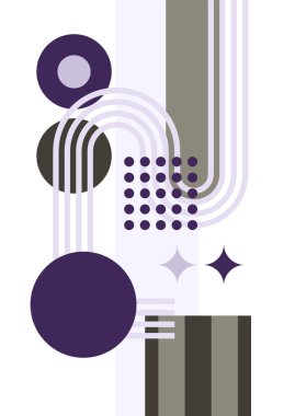 Abstract modern background. Backgrounds with geometric balancing shapes. Boho wall decor. Modern geometric compositions and forms. Posters with abstract shapes, vector