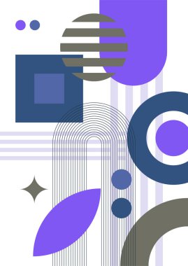 Abstract modern background. Backgrounds with geometric balancing shapes. Boho wall decor. Modern geometric compositions and forms. Posters with abstract shapes, vector