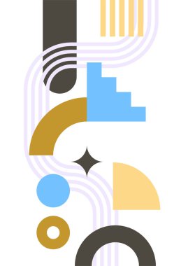 Abstract modern background. Backgrounds with geometric balancing shapes. Boho wall decor. Modern geometric compositions and forms. Posters with abstract shapes, vector