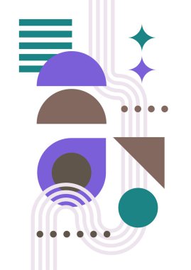 Abstract modern background. Backgrounds with geometric balancing shapes. Boho wall decor. Modern geometric compositions and forms. Posters with abstract shapes, vector