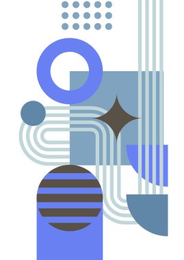 Abstract modern background. Backgrounds with geometric balancing shapes. Boho wall decor. Modern geometric compositions and forms. Posters with abstract shapes, vector