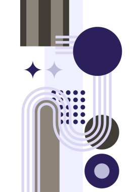 Abstract modern background. Backgrounds with geometric balancing shapes. Boho wall decor. Modern geometric compositions and forms. Posters with abstract shapes, vector