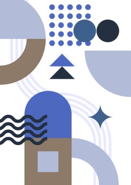 Abstract modern background. Backgrounds with geometric balancing shapes. Boho wall decor. Modern geometric compositions and forms. Posters with abstract shapes, vector