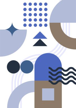 Abstract modern background. Backgrounds with geometric balancing shapes. Boho wall decor. Modern geometric compositions and forms. Posters with abstract shapes, vector