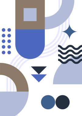 Abstract modern background. Backgrounds with geometric balancing shapes. Boho wall decor. Modern geometric compositions and forms. Posters with abstract shapes, vector