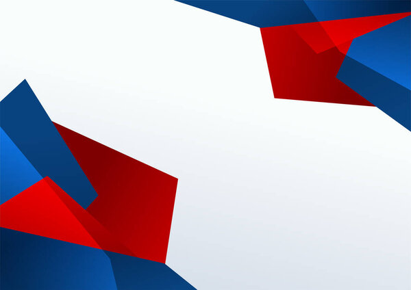 Сине-красно-белый дизайн фона презентации. Векторный дизайн иллюстраций для презентации, баннера, обложки, веб, флаера, открытки, плаката, обоев, текстуры, слайда, журнала и powerpoint