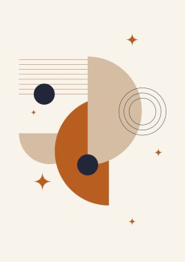Modern minimalist abstract aesthetic illustrations with geometric shapes. Contemporary wall decor. Collection of creative artistic posters.
