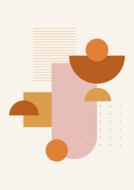 Modern minimalist abstract aesthetic illustrations with geometric shapes. Contemporary wall decor. Collection of creative artistic posters.