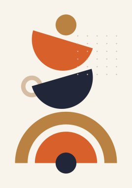 Modern minimalist abstract aesthetic illustrations with geometric shapes. Contemporary wall decor. Collection of creative artistic posters.