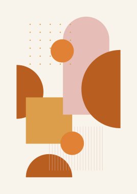 Modern minimalist abstract aesthetic illustrations with geometric shapes. Contemporary wall decor. Collection of creative artistic posters.