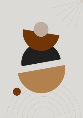 Modern minimalist abstract aesthetic illustrations with geometric shapes. Contemporary wall decor. Collection of creative artistic posters.