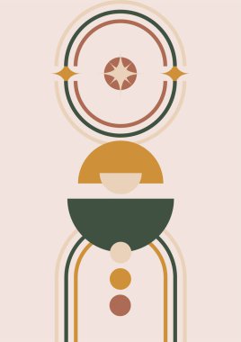 Modern minimalist abstract aesthetic illustrations with geometric shapes. Contemporary wall decor. Collection of creative artistic posters.