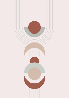 Modern minimalist abstract aesthetic illustrations with geometric shapes. Contemporary wall decor. Collection of creative artistic posters.