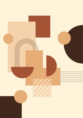 Modern minimalist abstract aesthetic illustrations with geometric shapes. Contemporary wall decor. Collection of creative artistic posters.