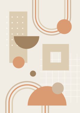 Modern minimalist abstract aesthetic illustrations with geometric shapes. Contemporary wall decor. Collection of creative artistic posters.