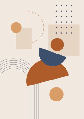 Modern minimalist abstract aesthetic illustrations with geometric shapes. Contemporary wall decor. Collection of creative artistic posters.