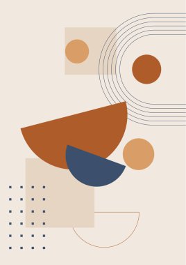 Modern minimalist abstract aesthetic illustrations with geometric shapes. Contemporary wall decor. Collection of creative artistic posters.