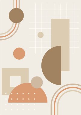 Modern minimalist abstract aesthetic illustrations with geometric shapes. Contemporary wall decor. Collection of creative artistic posters.