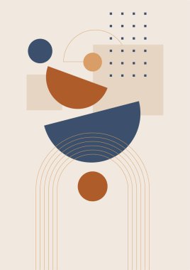 Modern minimalist abstract aesthetic illustrations with geometric shapes. Contemporary wall decor. Collection of creative artistic posters.