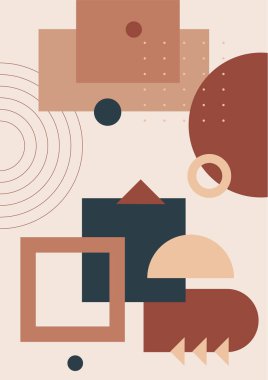 Modern minimalist abstract aesthetic illustrations with geometric shapes. Contemporary wall decor. Collection of creative artistic posters.