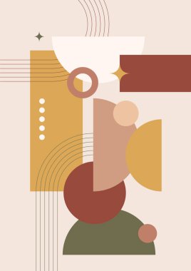 Modern minimalist abstract aesthetic illustrations with geometric shapes. Contemporary wall decor. Collection of creative artistic posters.