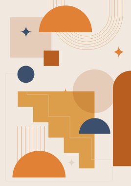 Modern minimalist abstract aesthetic illustrations with geometric shapes. Contemporary wall decor. Collection of creative artistic posters.