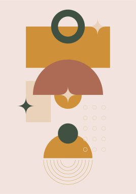 Modern minimalist abstract aesthetic illustrations with geometric shapes. Contemporary wall decor. Collection of creative artistic posters.