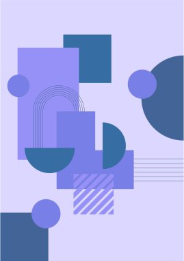 Modern soyut estetik set geometrik denge şekilleri, merdivenler ve bitkiler. Boho tarzında bir duvar dekoru. Kapak, duvar kağıdı, kart, sosyal medya, iç dekorasyon için yüzyılın ortalarında vektör baskısı