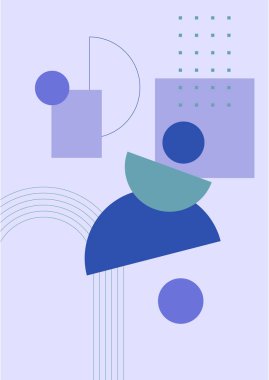 Modern soyut estetik set geometrik denge şekilleri, merdivenler ve bitkiler. Boho tarzında bir duvar dekoru. Kapak, duvar kağıdı, kart, sosyal medya, iç dekorasyon için yüzyılın ortalarında vektör baskısı