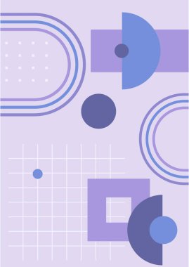 Modern soyut estetik set geometrik denge şekilleri, merdivenler ve bitkiler. Boho tarzında bir duvar dekoru. Kapak, duvar kağıdı, kart, sosyal medya, iç dekorasyon için yüzyılın ortalarında vektör baskısı