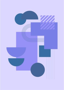 Modern soyut estetik set geometrik denge şekilleri, merdivenler ve bitkiler. Boho tarzında bir duvar dekoru. Kapak, duvar kağıdı, kart, sosyal medya, iç dekorasyon için yüzyılın ortalarında vektör baskısı