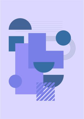 Modern soyut estetik set geometrik denge şekilleri, merdivenler ve bitkiler. Boho tarzında bir duvar dekoru. Kapak, duvar kağıdı, kart, sosyal medya, iç dekorasyon için yüzyılın ortalarında vektör baskısı