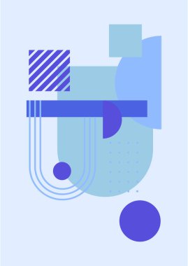 Modern soyut estetik set geometrik denge şekilleri, merdivenler ve bitkiler. Boho tarzında bir duvar dekoru. Kapak, duvar kağıdı, kart, sosyal medya, iç dekorasyon için yüzyılın ortalarında vektör baskısı