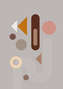 Modern minimalist abstract aesthetic illustrations. Bohemian style wall decor. Collection of contemporary artistic posters with geometric shapes.
