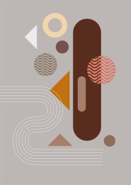 Modern minimalist abstract aesthetic illustrations. Bohemian style wall decor. Collection of contemporary artistic posters with geometric shapes.