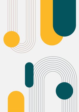 Modern minimalist abstract aesthetic illustrations. Bohemian style wall decor. Collection of contemporary artistic posters with geometric shapes.