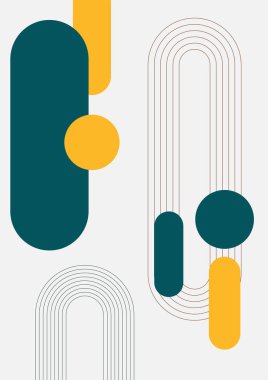 Modern minimalist abstract aesthetic illustrations. Bohemian style wall decor. Collection of contemporary artistic posters with geometric shapes.