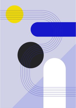 Vector illustration. Abstract poster set. Contemporary backgrounds. Mid century wall decor. Design elements for book cover, page template, print, card, brochure, magazine, poster. 60s, 70s graphic.